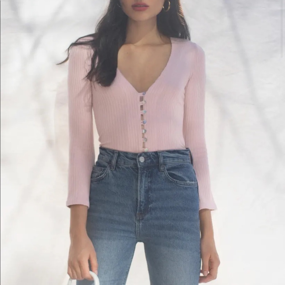 Reformation Gellar Top in Blush